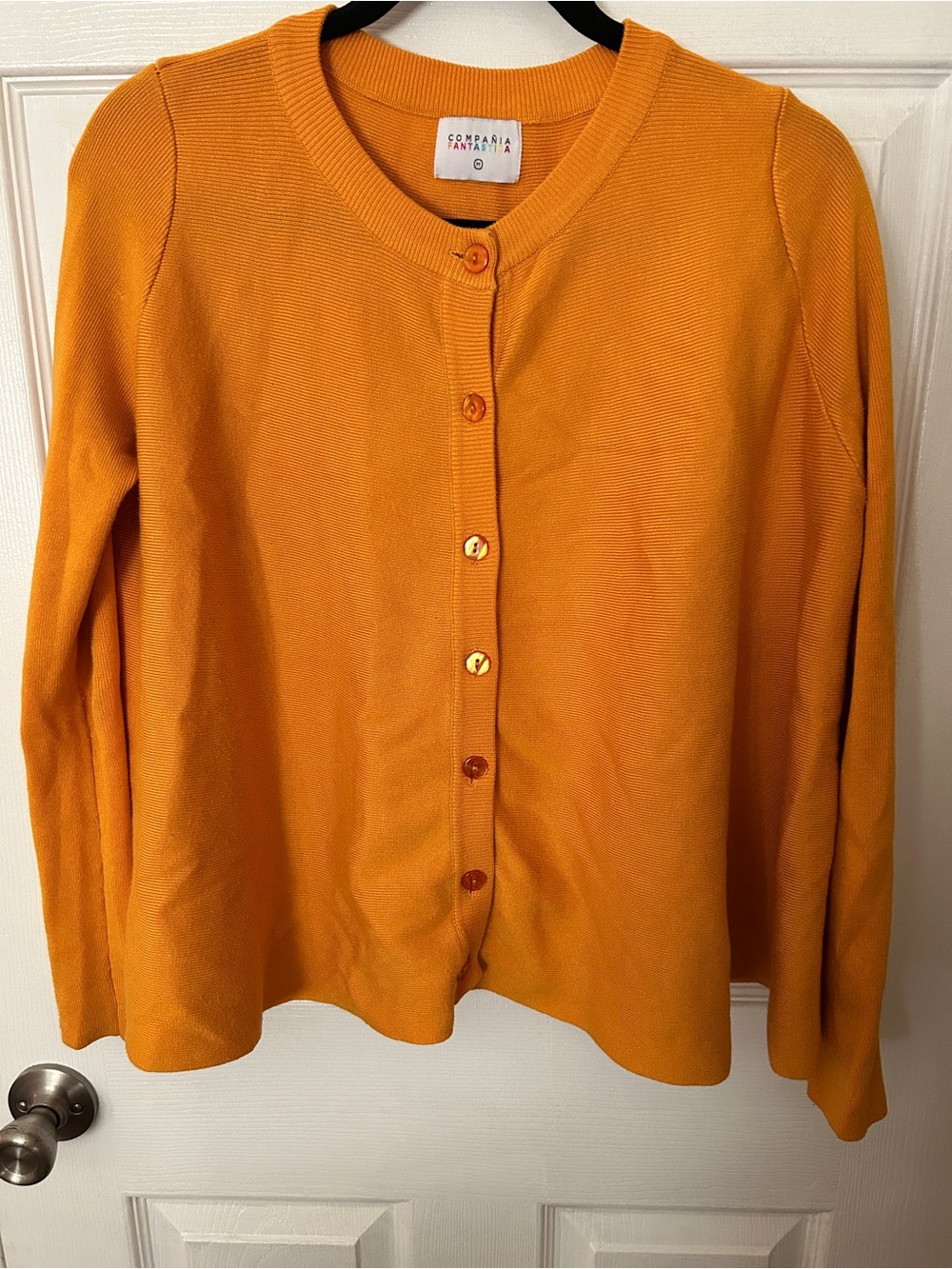 Compania Fantastica Women's Orange Button-Front Cardigan